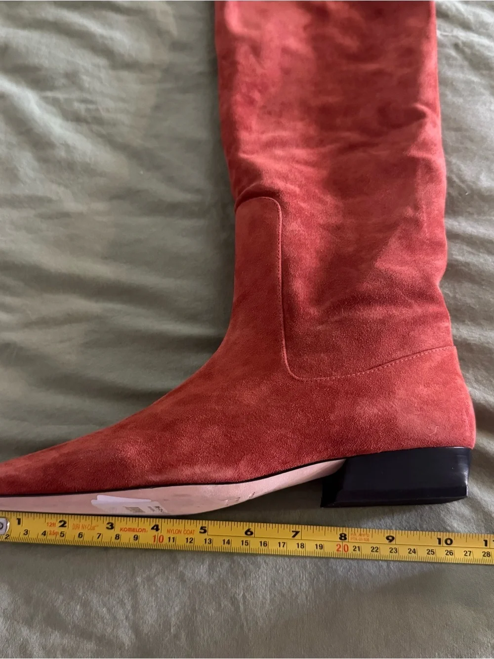 New Staud Wally Flat Boot Western 100% Suede Knee High Boots Size EU 37 US 7